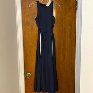 Banana Republic Black, White, and Navy Dress.